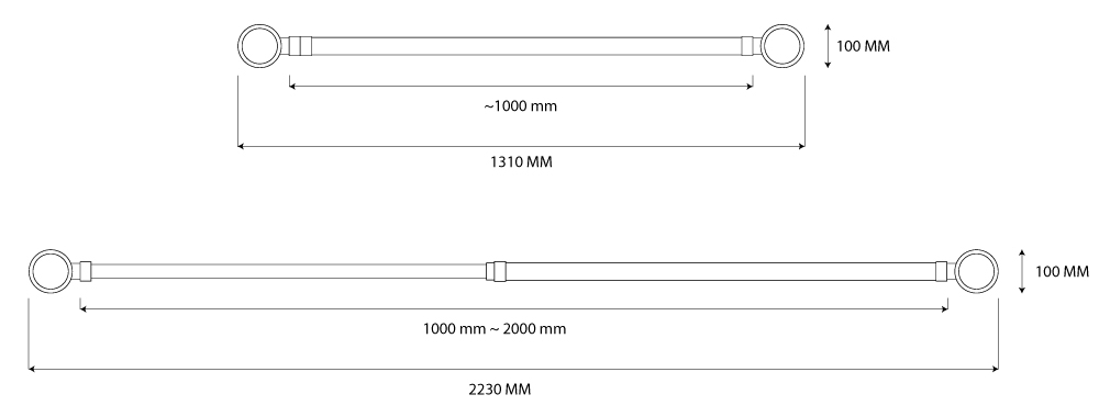 extendable black yellow cone bar