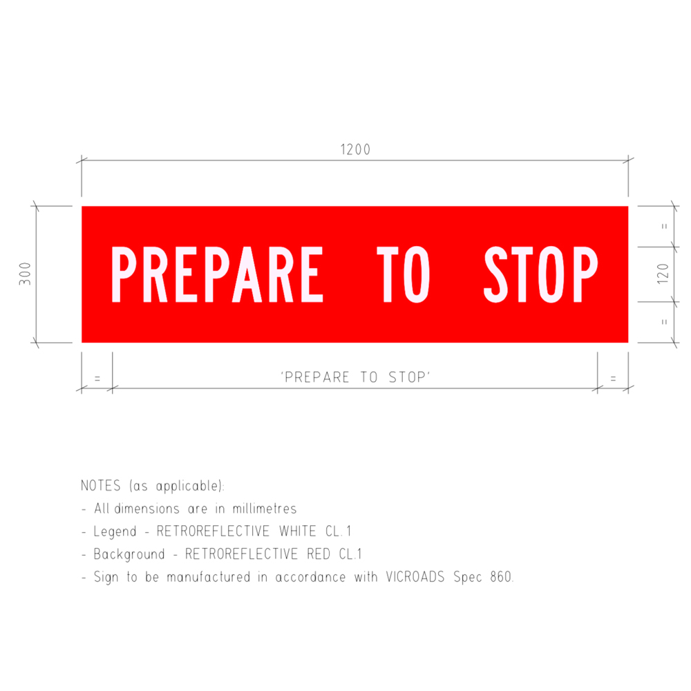 tm1-v18 Prepare To Stop Corflute Temporary Traffic Control