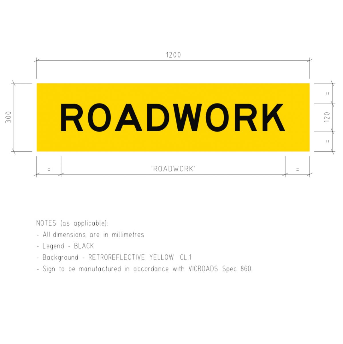 TM1-V103-1 Roadwork Corflute Temporary Traffic Control