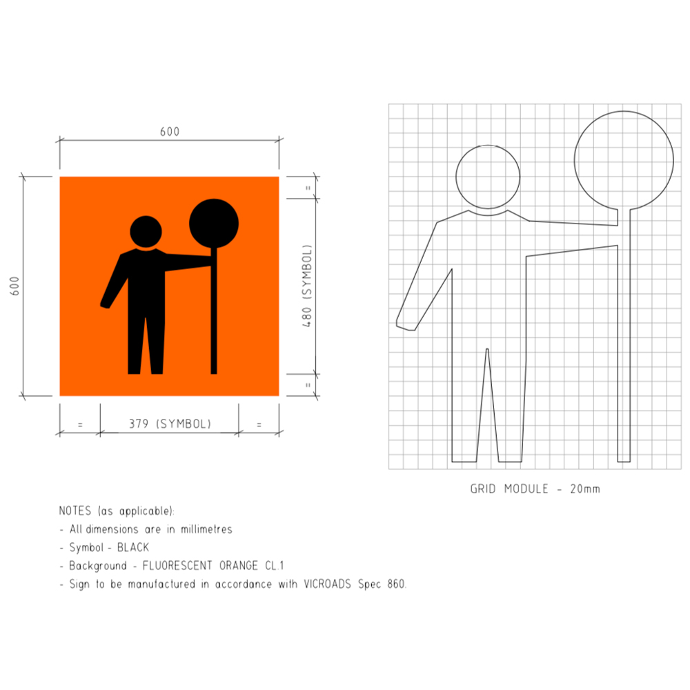 Symbolic Traffic Controller Temporary Corflute Signage