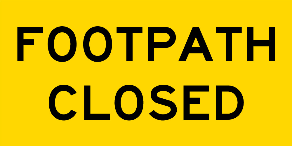 tm8-v4 Footpath Closed Corflute Temporary Traffic Control