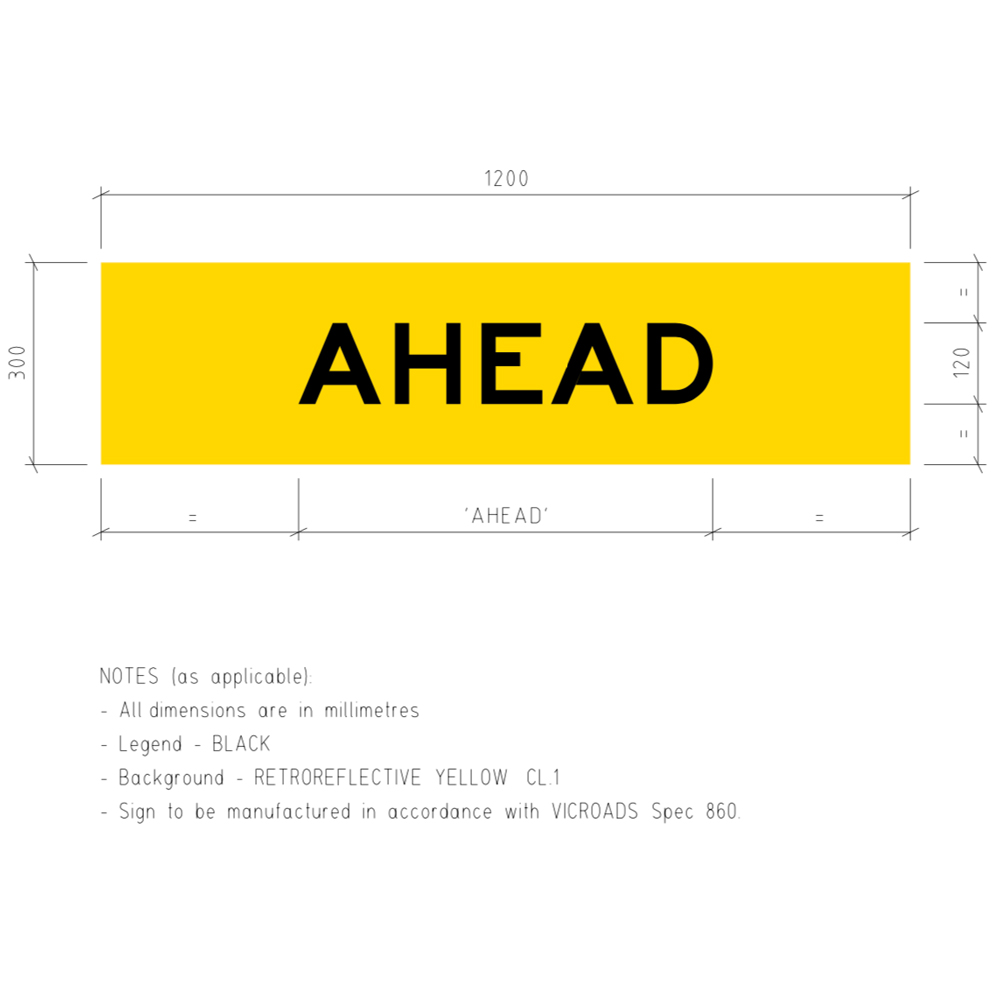 TM1-V105 Ahead Corflute Temporary Traffic Control