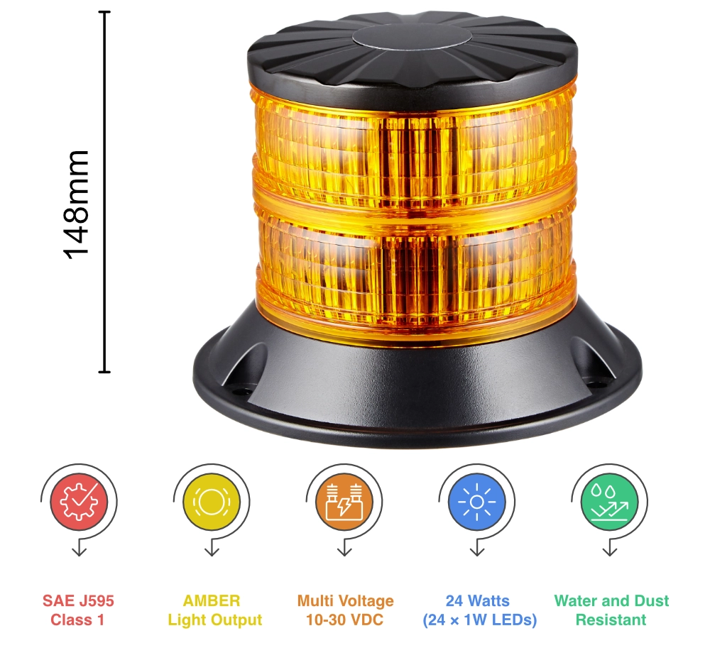 U4-24 Amber LED Beacon for trucks and machinery