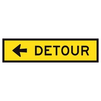 Detour Left (SYM) (1200x300mm) | Corflute Sign Panel