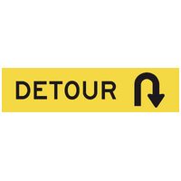 Detour U-TURN (1200x300x6mm) Corflute
