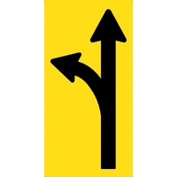 Lane Ahead & Left Turn Open | 300x600mm Corflute Partial Panel