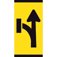 Lane Ahead Open with Left Turn Closed (300x600x6mm) Corflute
