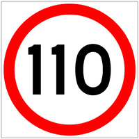 110 Speed Limit (600x600x6mm) Corflute Sign