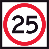 25 Speed Limit (600x600x6mm) Corflute Sign
