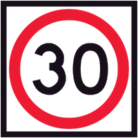 30 Speed Limit (600x600x6mm) Corflute Sign
