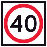40 Speed Limit (600x600x6mm) Corflute Sign