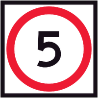 5 Speed Limit (600x600x6mm) Corflute Sign