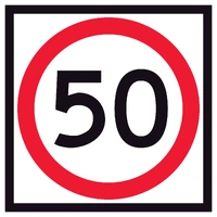 50 Speed Limit (600x600x6mm) Corflute Sign