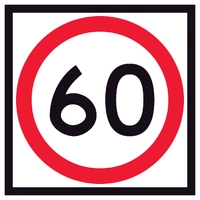 60 Speed Limit (600x600x6mm) Corflute Sign