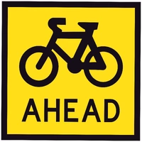 Bicycle Ahead (SYM) TM8-17A (600x600mm) | Corflute Sign Panel