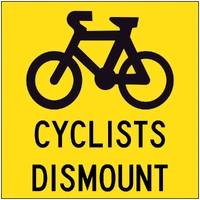 Cyclist Dismount (Bike SYM) (600x600x6mm) Corflute