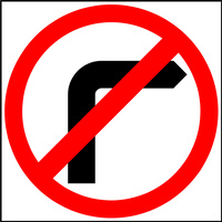 No Right Turn (600x600x6mm) Corflute Sign