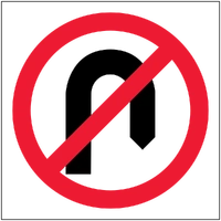 No U Turn (SYM) (600x600) Corflute Sign
