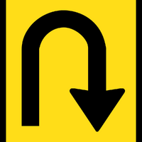 U TURN (SYM) (600x600x6mm) Corflute