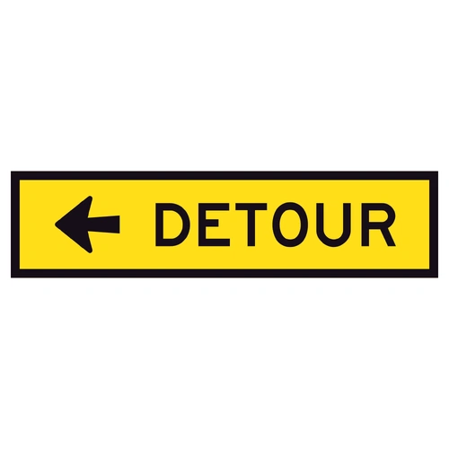Detour Left (SYM) (1200x300mm) | Corflute Sign Panel