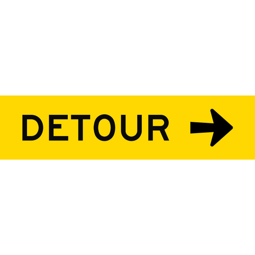 Detour Right (1200x300x6mm) Corflute