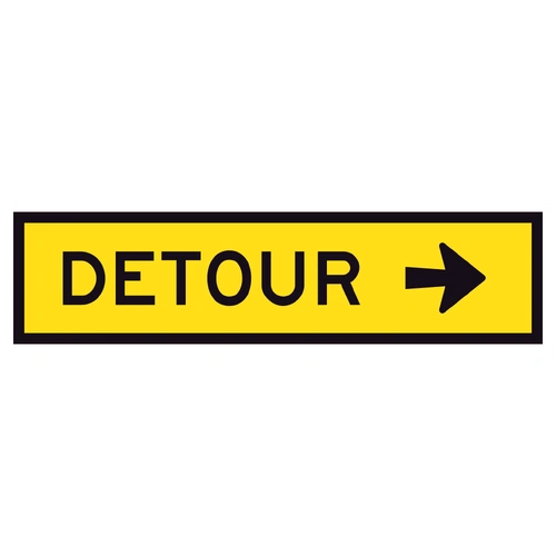Detour Right (SYM) (1200x300mm) | Corflute Sign Panel