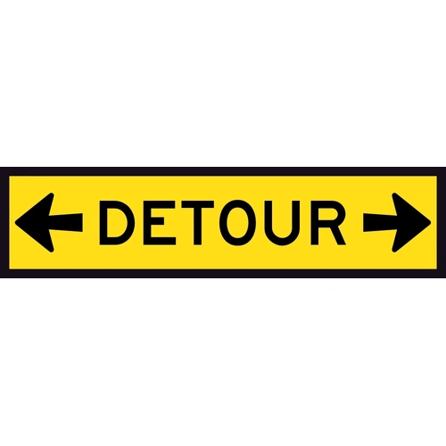 Detour Left and Right (1200x300x6mm) Corflute