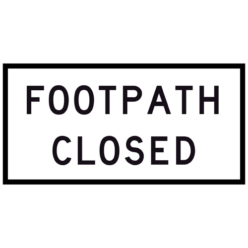 Footpath Closed TM8-4C (1200x600mm) | Corflute Sign Panel