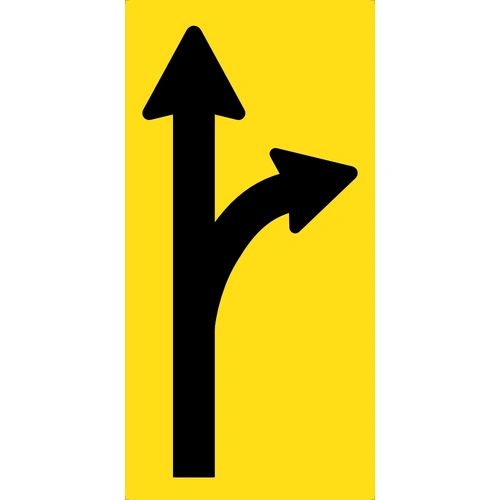 Lane Ahead & Right Turn Open | 300x600mm Corflute Partial Panel