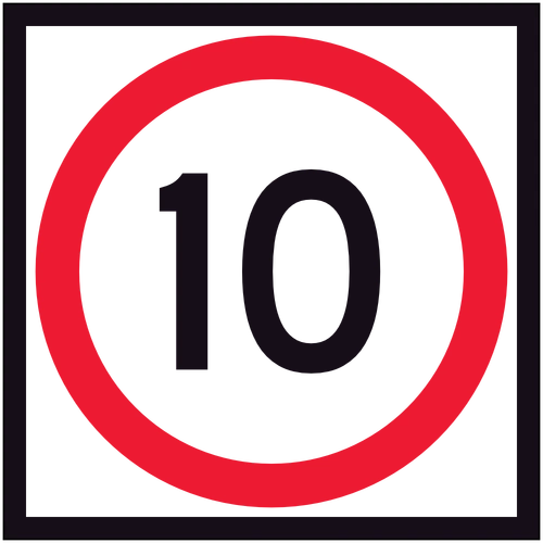 10 Speed Limit (600x600) Corflute Sign