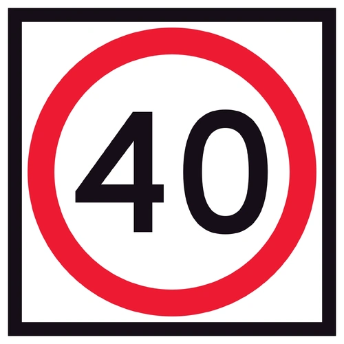 40 Speed Limit (600x600x6mm) Corflute Sign