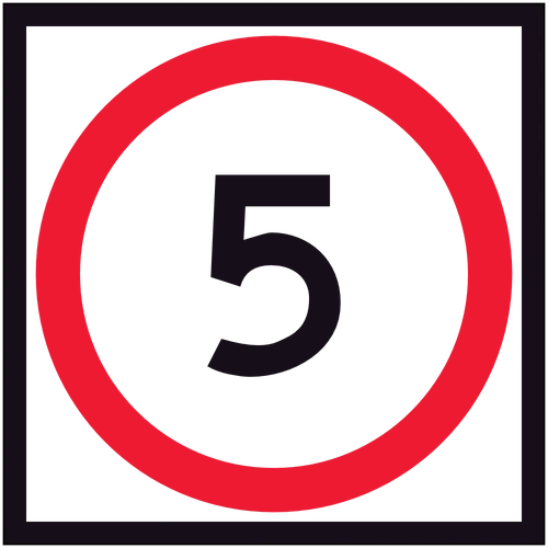 5 Speed Limit (600x600) Corflute Sign