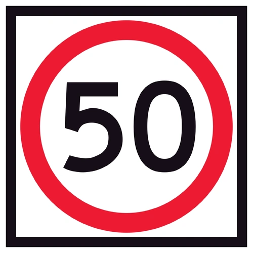50 Speed Limit (600x600x6mm) Corflute Sign