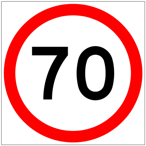 70 Speed Limit (600x600x6mm) Corflute Sign