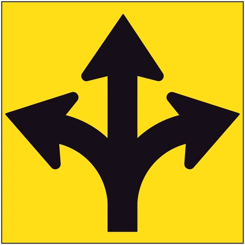 Arrow Left Straight Right (SYM) (600x600x6mm) Corflute