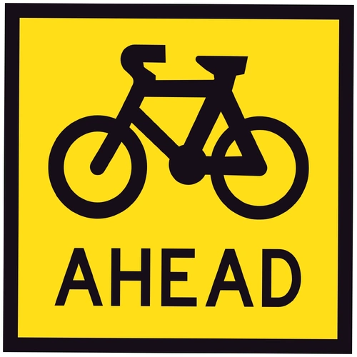 Bicycle Ahead (SYM) TM8-17A (600x600mm) | Corflute Sign Panel