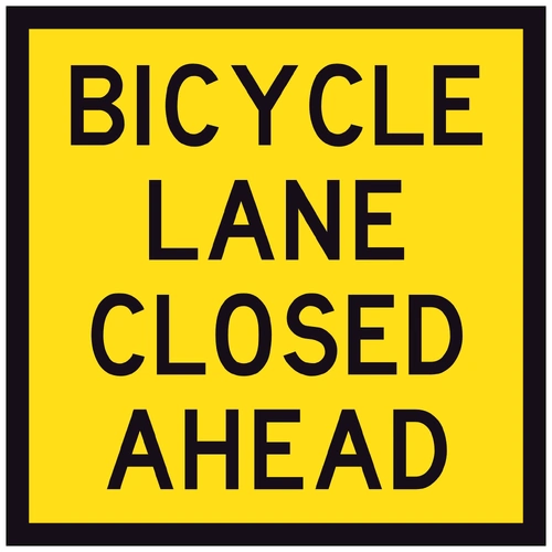 Bicycle Lane Closed Ahead TM8-15A (600x600mm) | Corflute Sign Panel