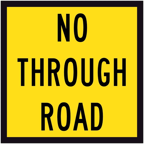No Through Road (600x600x6mm) Corflute