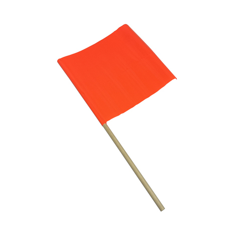 Orange Traffic Management Flag Timber Handle